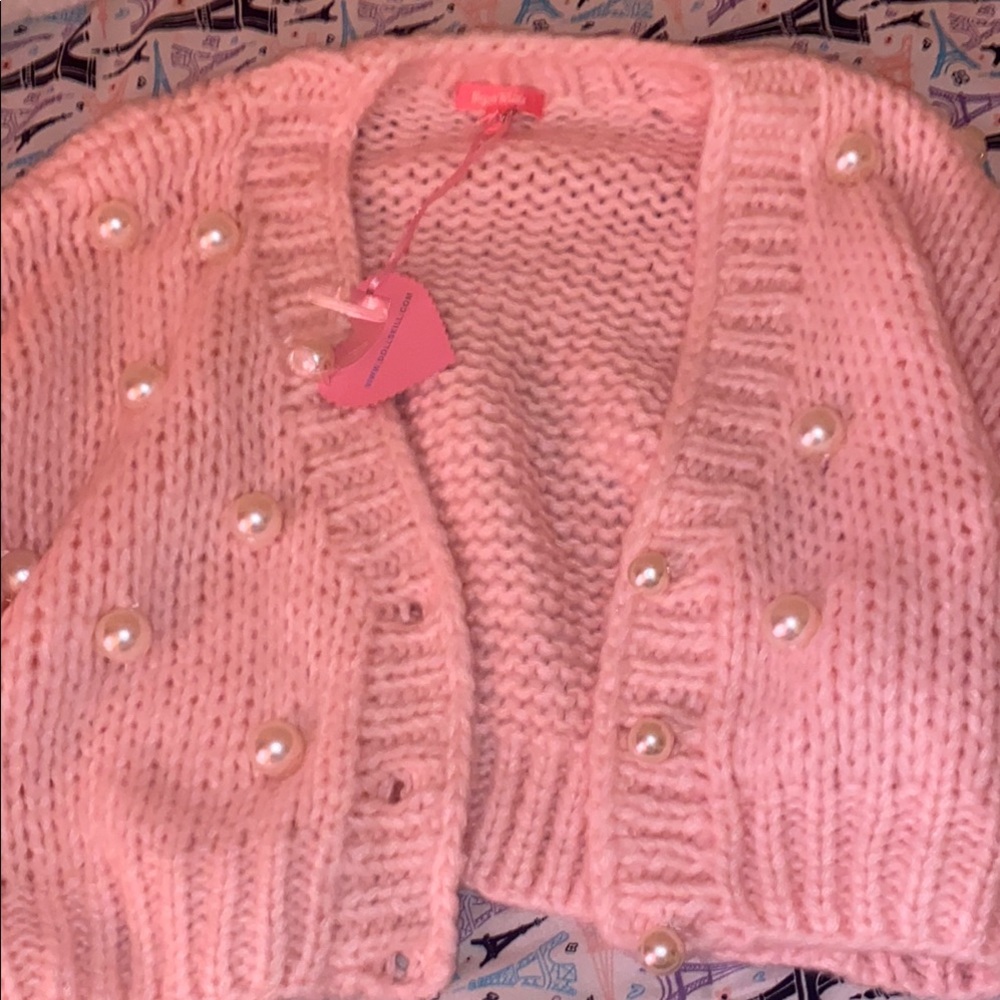 Sugar thrillz Pink Pearl-Embellished Sweater